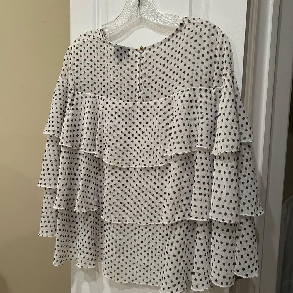 Who What Wear Layered Lace long sleeve Blouse S